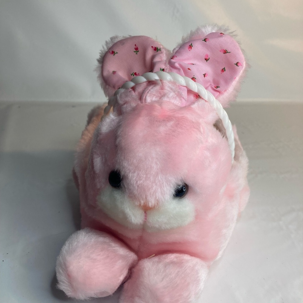 EASTER BASKET Vintage PINK BUNNY PLUSH